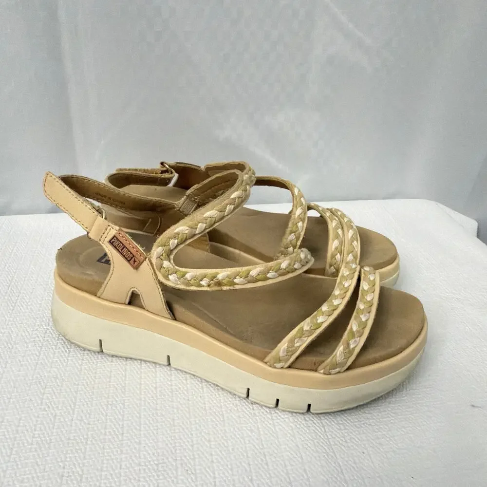 Pikolinos Palma Sandals Womens 7 Braided Strappy Platform Ankle Strap Comfort - Picture 6 of 13
